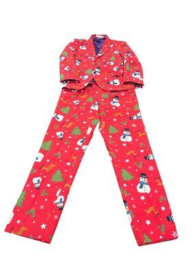 Opposuits mens red blue white Christmas blazer pants suit set sz US 46 SKU 10960
